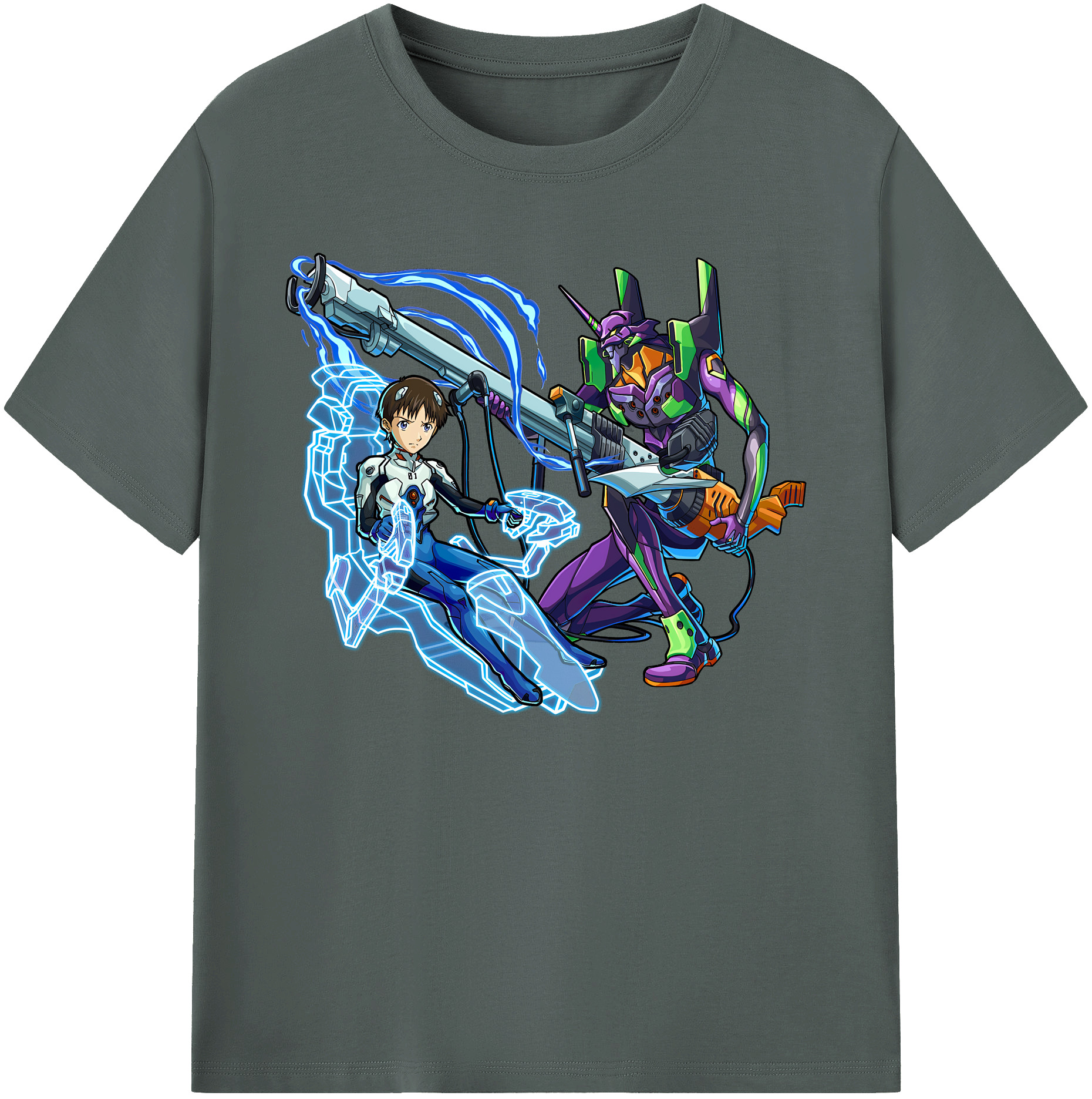 （画像用） EVA 新世紀エヴァンゲリオン 綿100％ メンズ半袖Tシャツ｜肌触りやわらか＆通気性